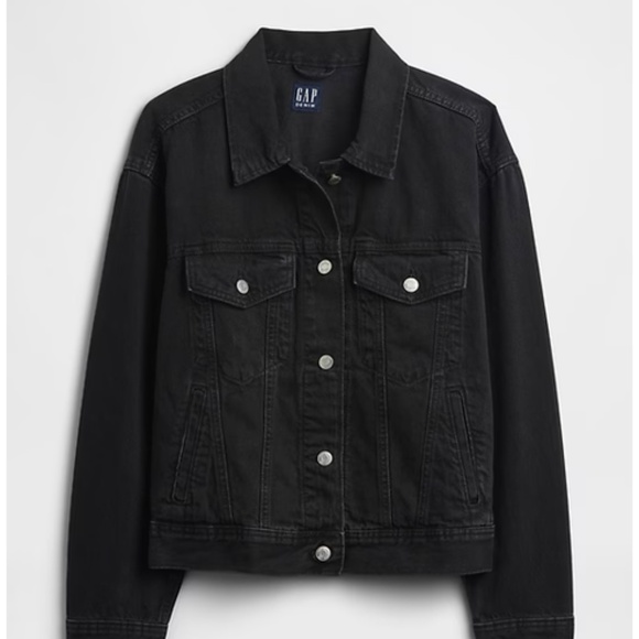 GAP Women’s Icon Denim Jacket – Size Medium – Black – EUC - Picture 8 of 9